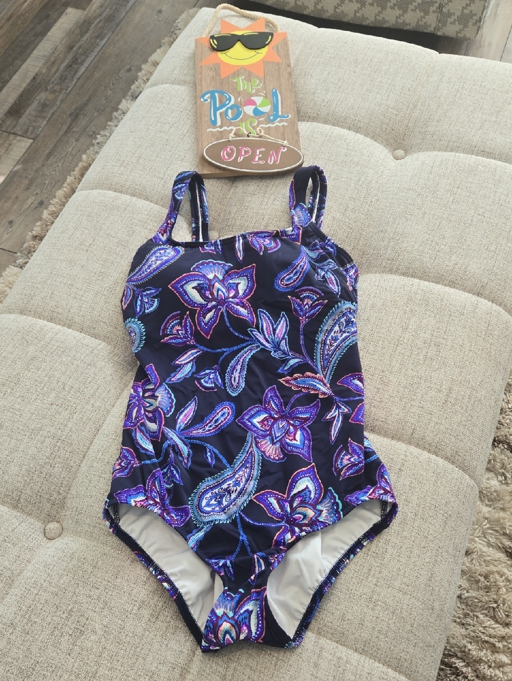 Lands' End Floral One-Piece Swimsuit